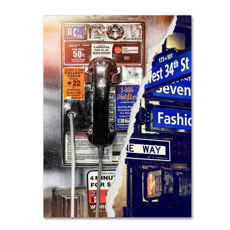 Trademark Fine Art ''Phone me to New York'' by Philippe Hugonnard 18" x 24" Canvas Art (PH0100-C1824GG)