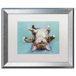 Trademark Fine Art ''Little Napper'' by Pat Saunders 16" x 20" White Matted Silver Frame (PS005-S1620MF)