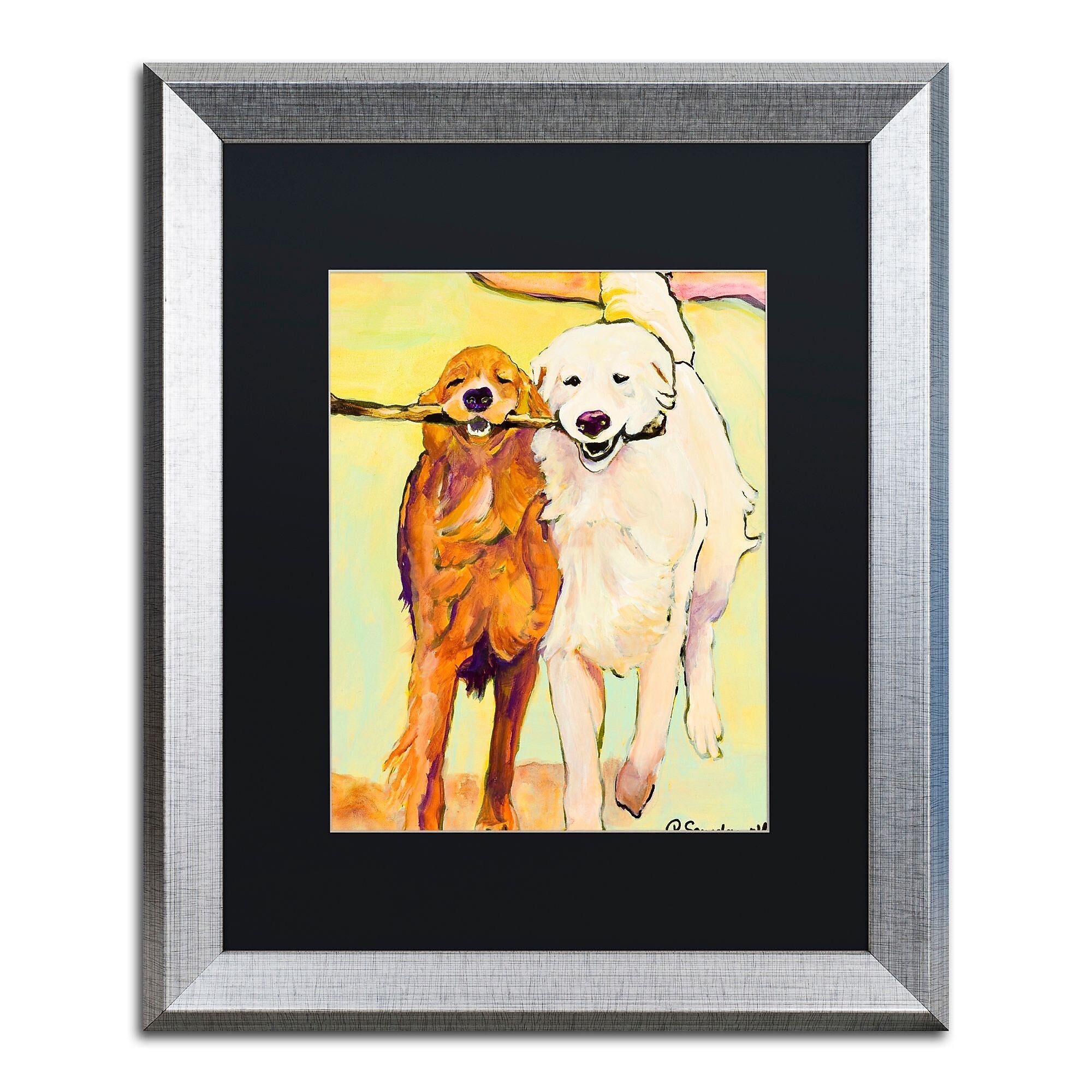 Trademark Fine Art ''Stick With Me 1'' by Pat Saunders 16" x 20" Black Matted Silver Frame (PS016-S1620BMF)