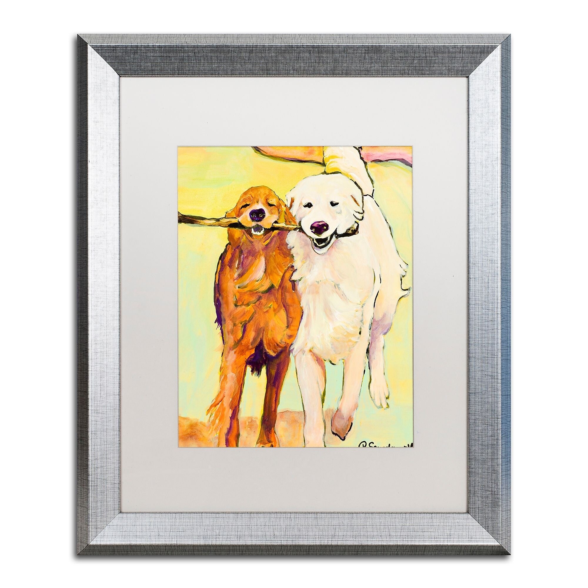 Trademark Fine Art ''Stick With Me 1'' by Pat Saunders 16" x 20" White Matted Silver Frame (PS016-S1620MF)