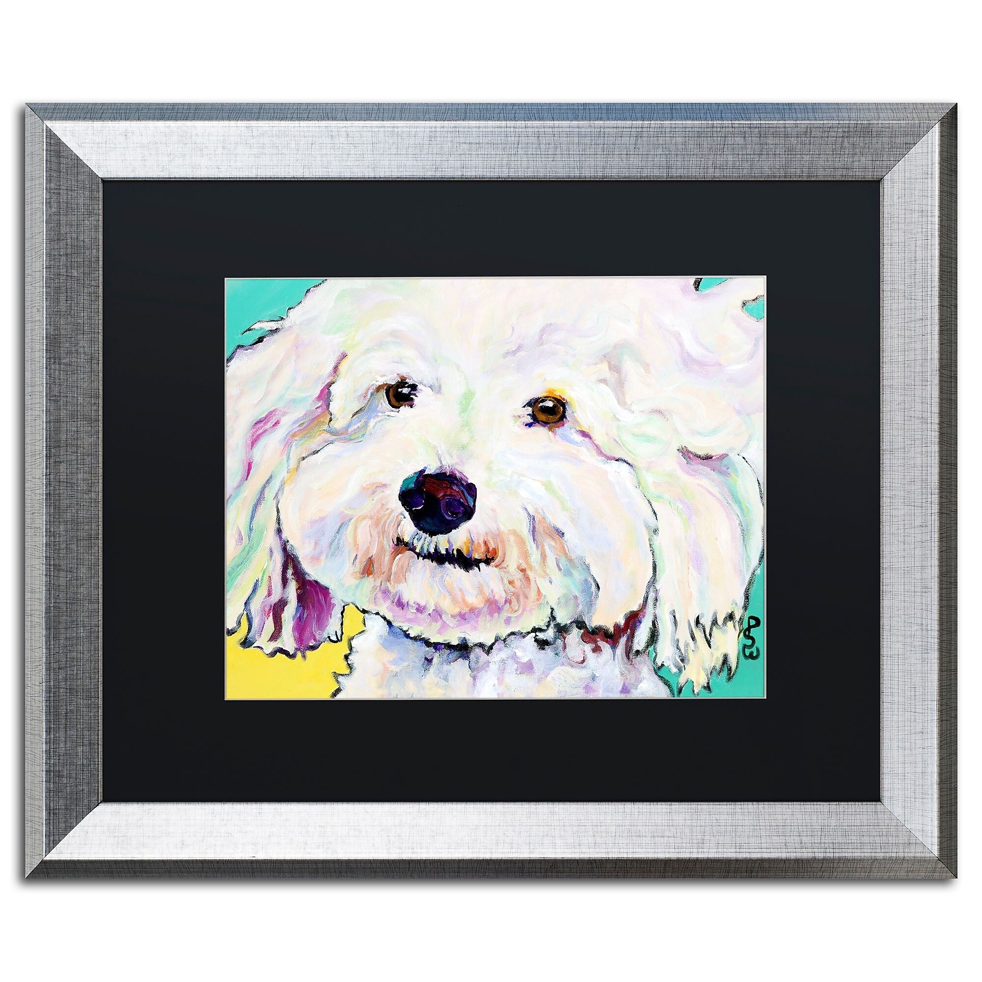 Trademark Fine Art ''Buttons'' by Pat Saunders 16" x 20" Black Matted Silver Frame (PS018-S1620BMF)