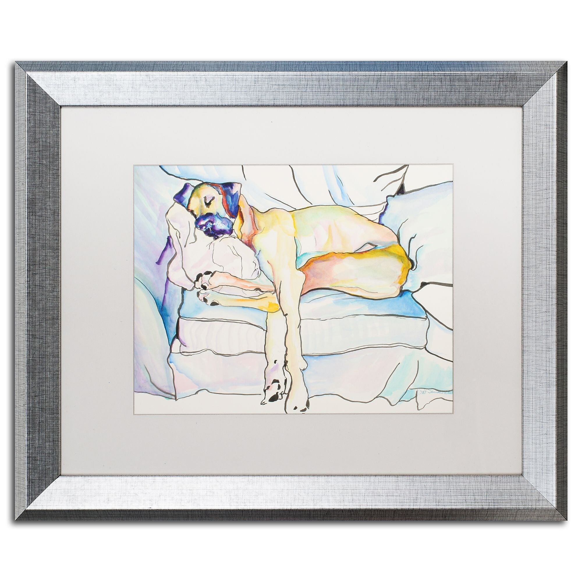 Trademark Fine Art ''Sleeping Beauty'' by Pat Saunders 16" x 20" White Matted Silver Frame (PS076-S1620MF)