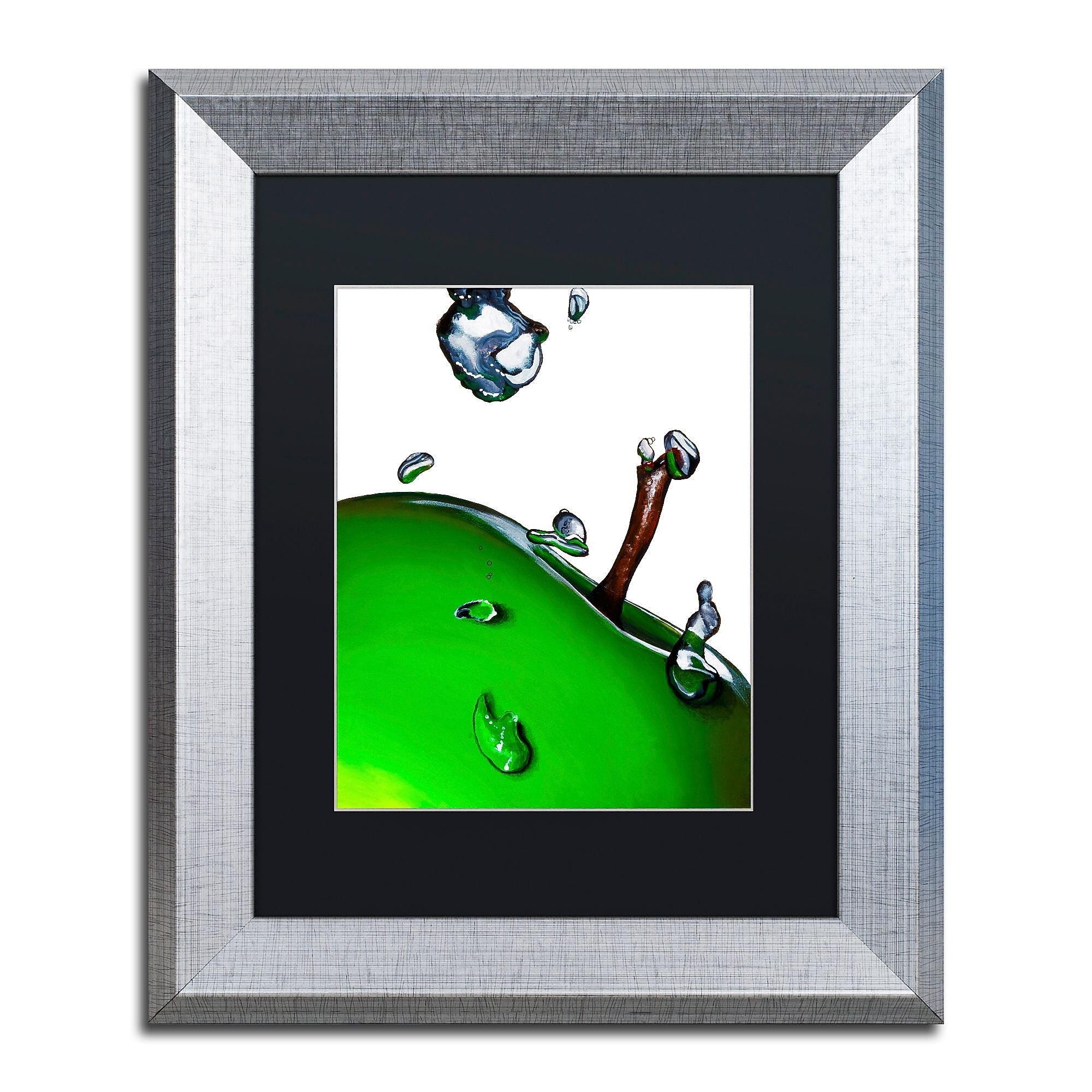 Trademark Fine Art ''Granny Splash II'' by Roderick Stevens 11" x 14" Black Matted Silver Frame (RS020-S1114BMF)