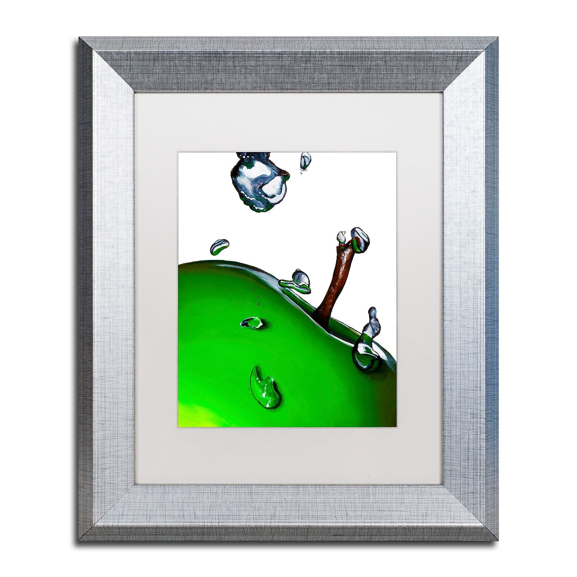 Trademark Fine Art ''Granny Splash II'' by Roderick Stevens 11" x 14" White Matted Silver Frame (RS020-S1114MF)