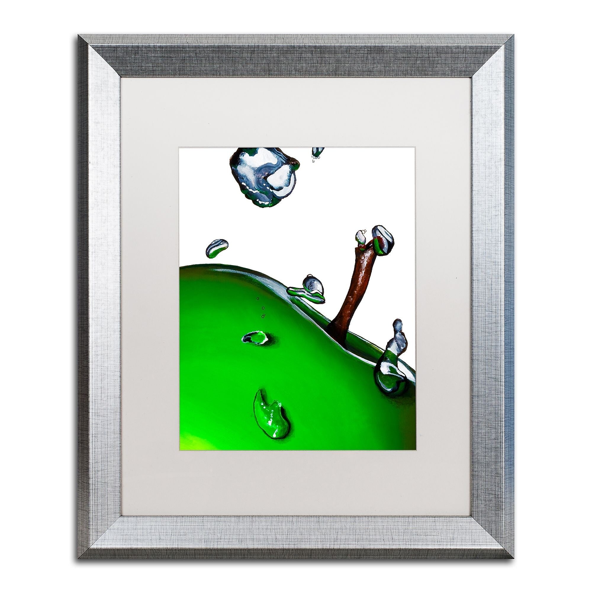 Trademark Fine Art ''Granny Splash II'' by Roderick Stevens 16" x 20" White Matted Silver Frame (RS020-S1620MF)