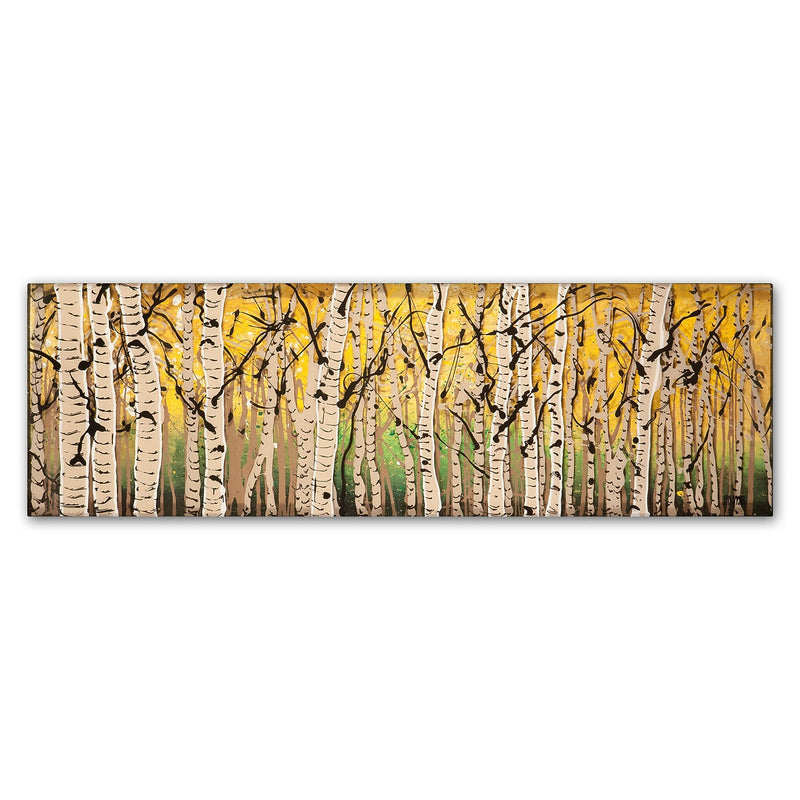 Trademark Fine Art ''PanorAspens Fall Begins'' by Roderick Stevens 6" x 19" Canvas Art (RS1018-C619GG)