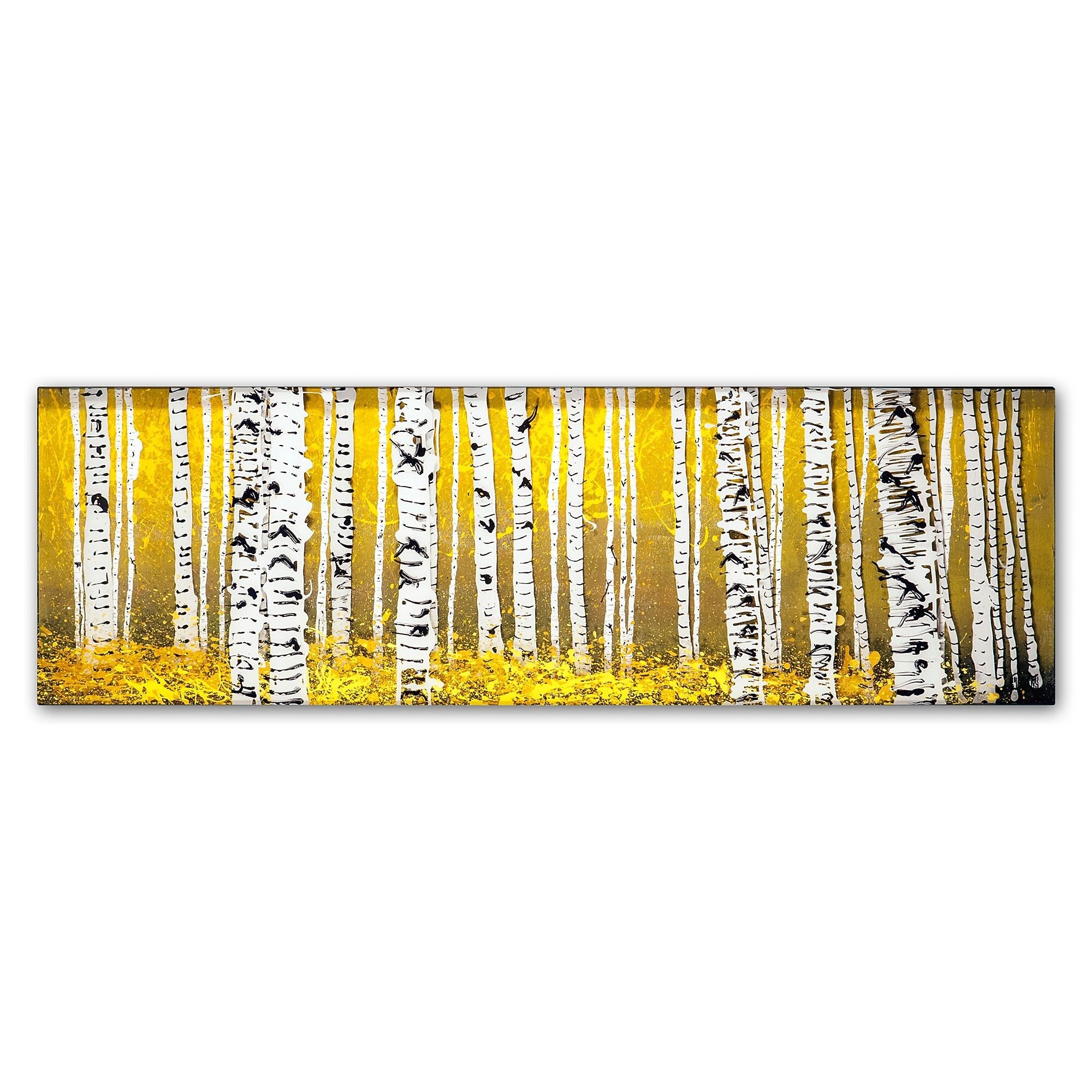 Trademark Fine Art ''PanorAspens Yellow Floor'' by Roderick Stevens 6" x 19" Canvas Art (RS1020-C619GG)