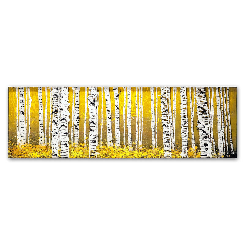 Trademark Fine Art ''PanorAspens Yellow Floor'' by Roderick Stevens 6" x 19" Canvas Art (RS1020-C619GG)