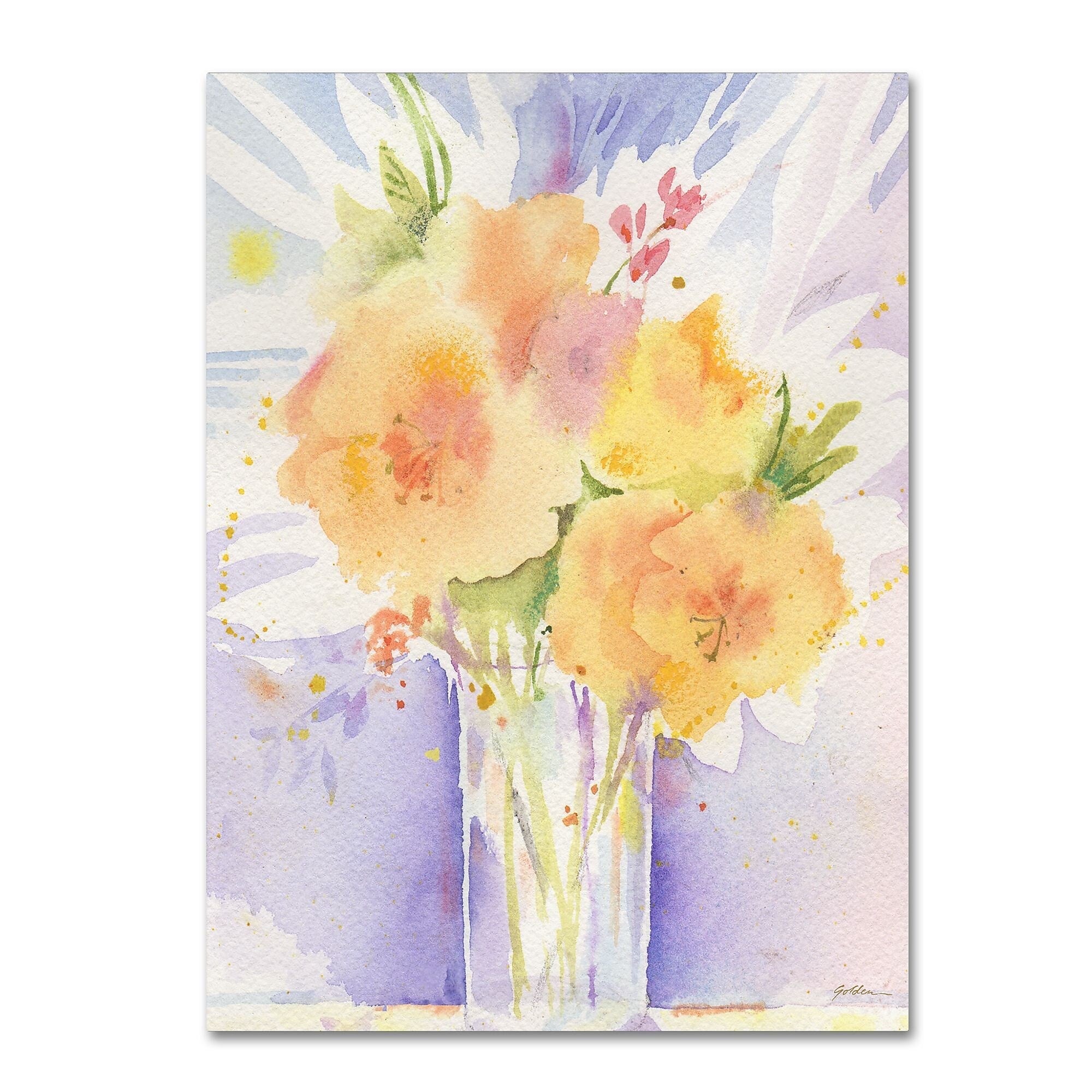 Trademark Fine Art ''Purple Vase Reflection'' by Sheila Golden 18" x 24" Canvas Art (SG5730-C1824GG)