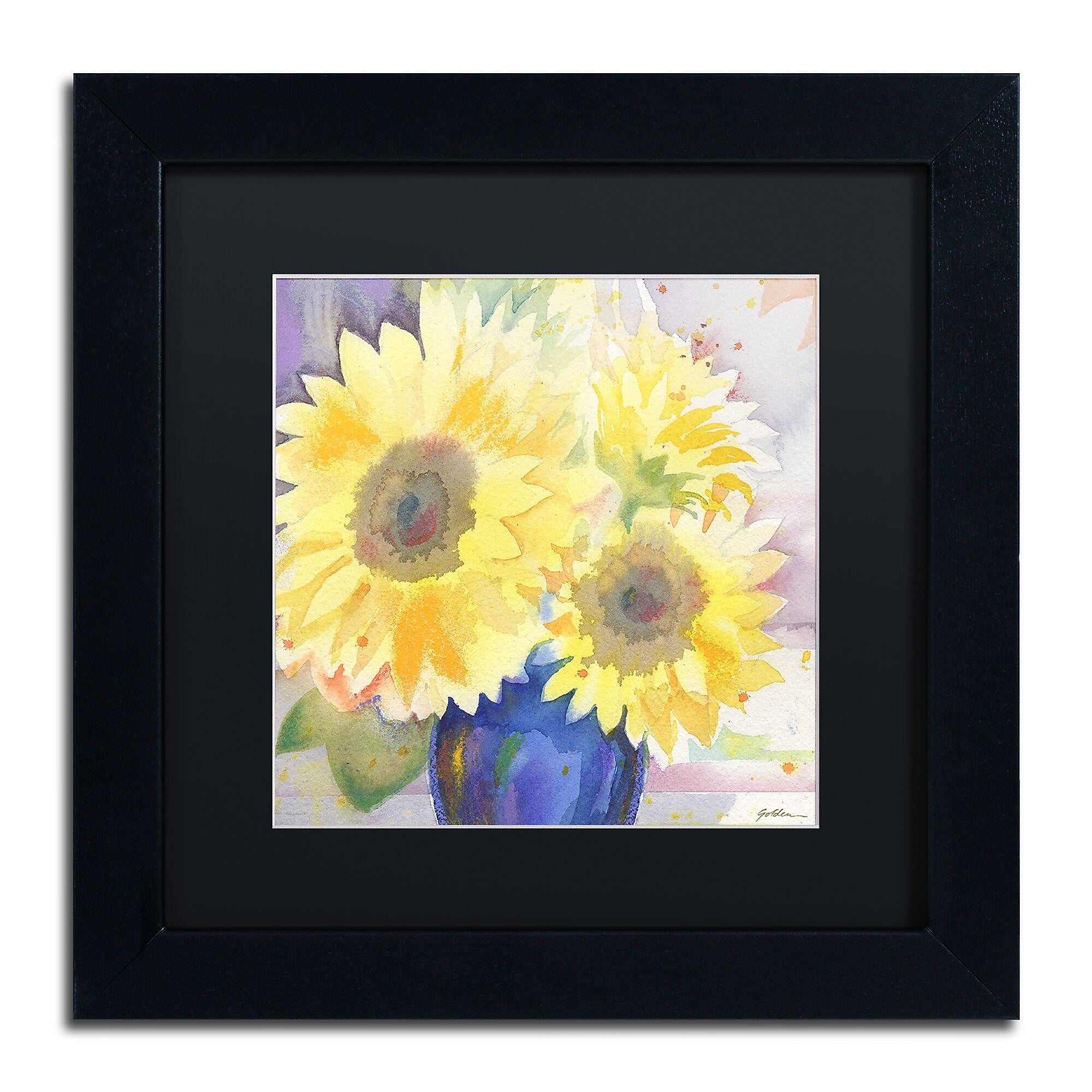 Trademark Fine Art ''White Iris'' by Sheila Golden 11" x 11" Black Matted Black Frame (SG5731-B1111BMF)