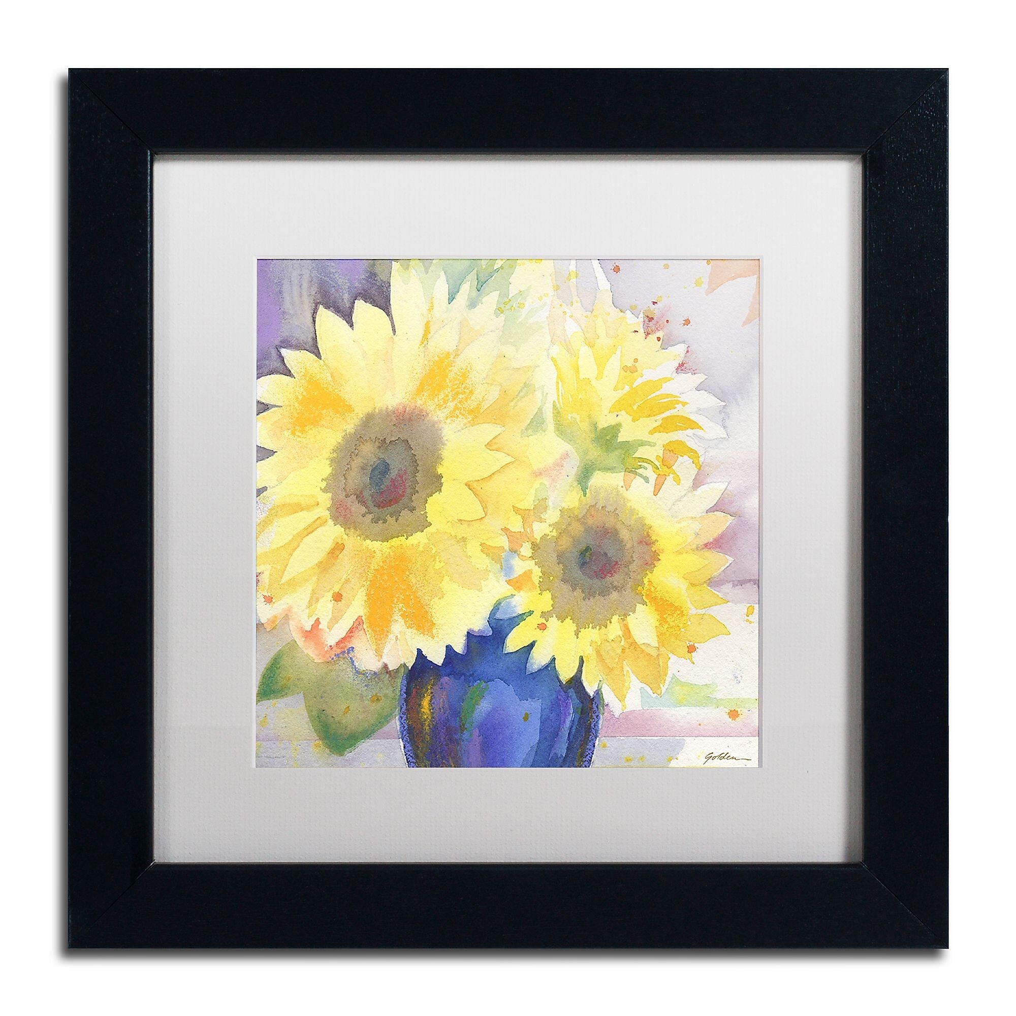 Trademark Fine Art ''White Iris'' by Sheila Golden 11" x 11" White Matted Black Frame (SG5731-B1111MF)
