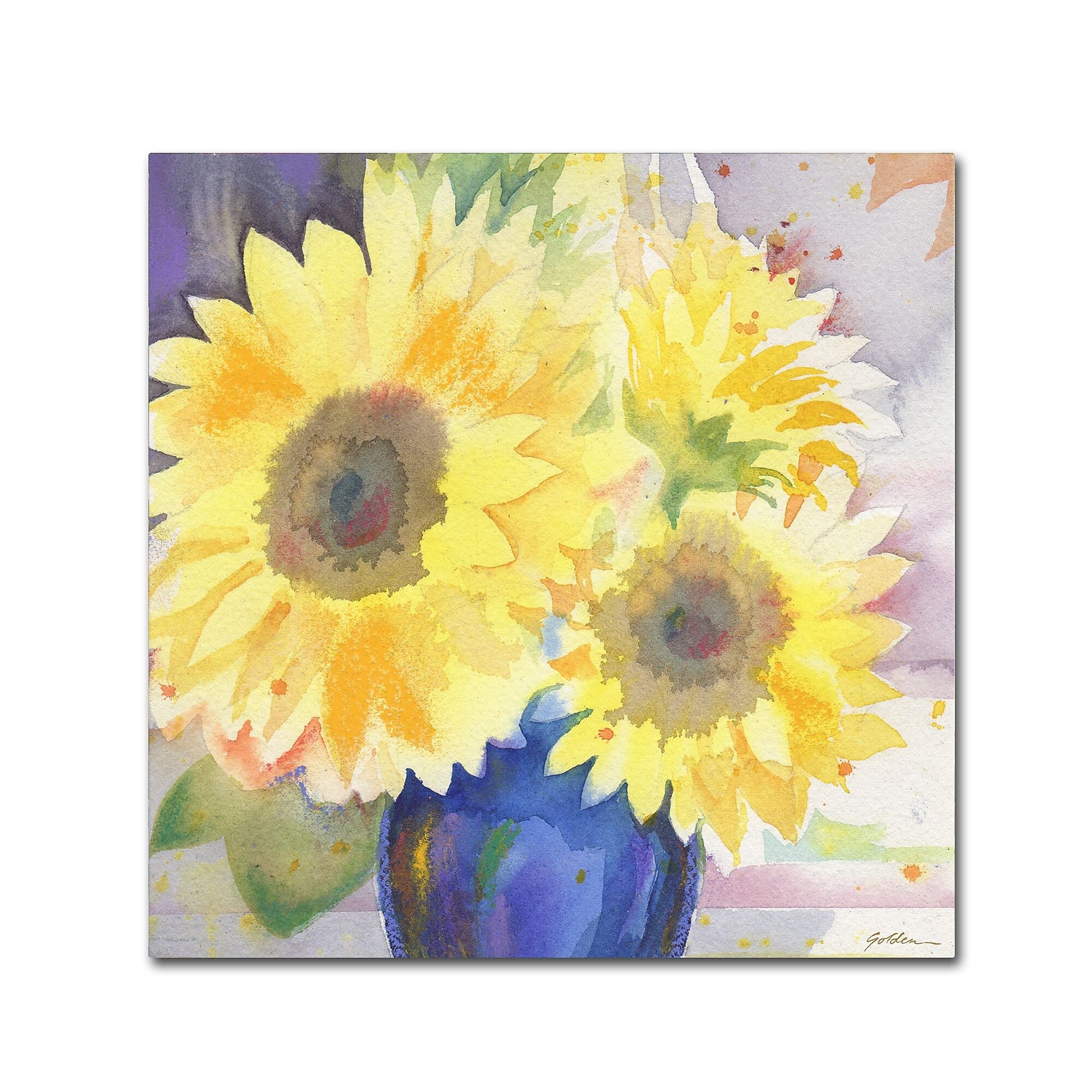 Trademark Fine Art ''Sunflower Blossom Bouquet'' by Sheila Golden 18" x 18" Canvas Art (SG5731-C1818GG)