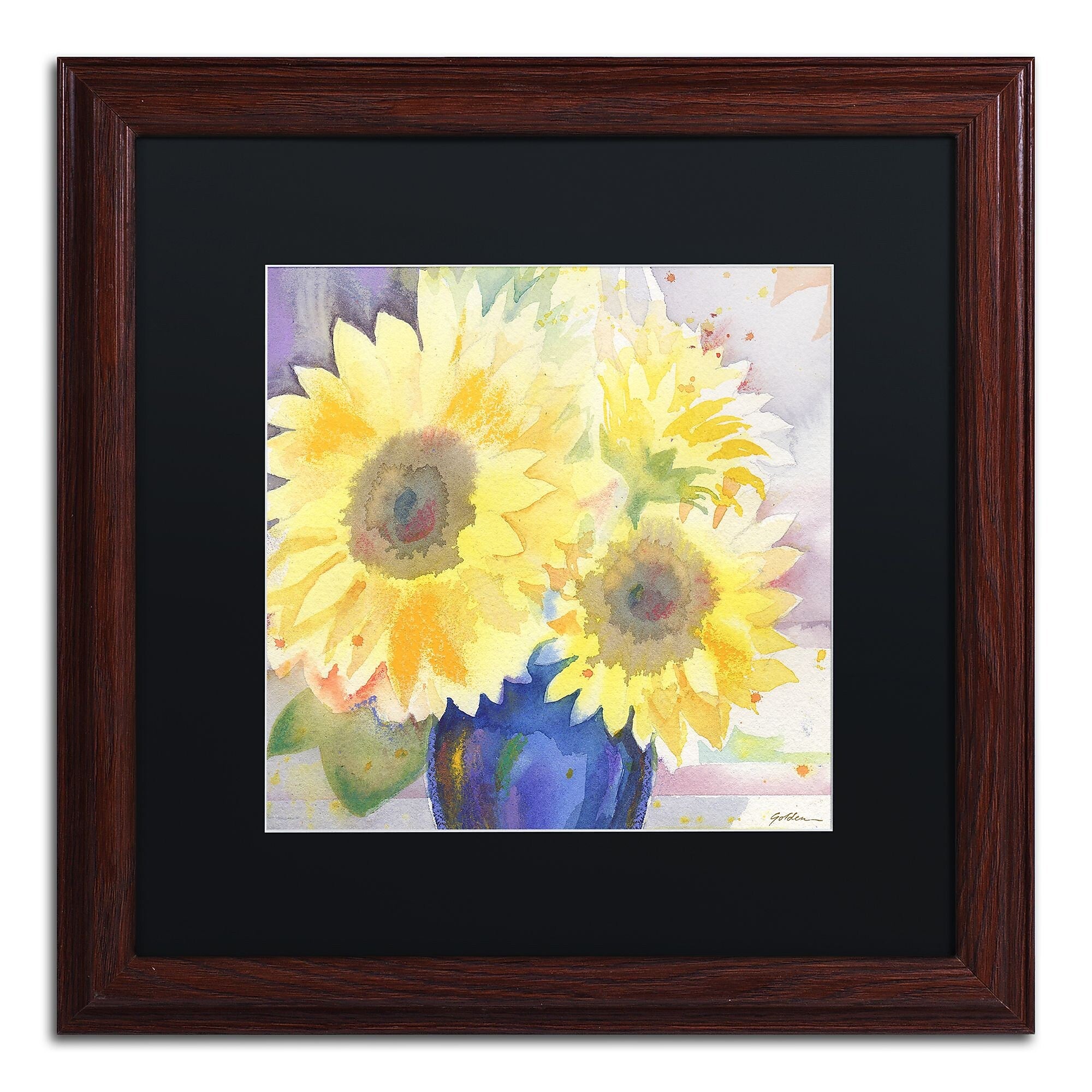 Trademark Fine Art ''White Iris'' by Sheila Golden 16" x 16" Black Matted Wood Frame (SG5731-W1616BMF)