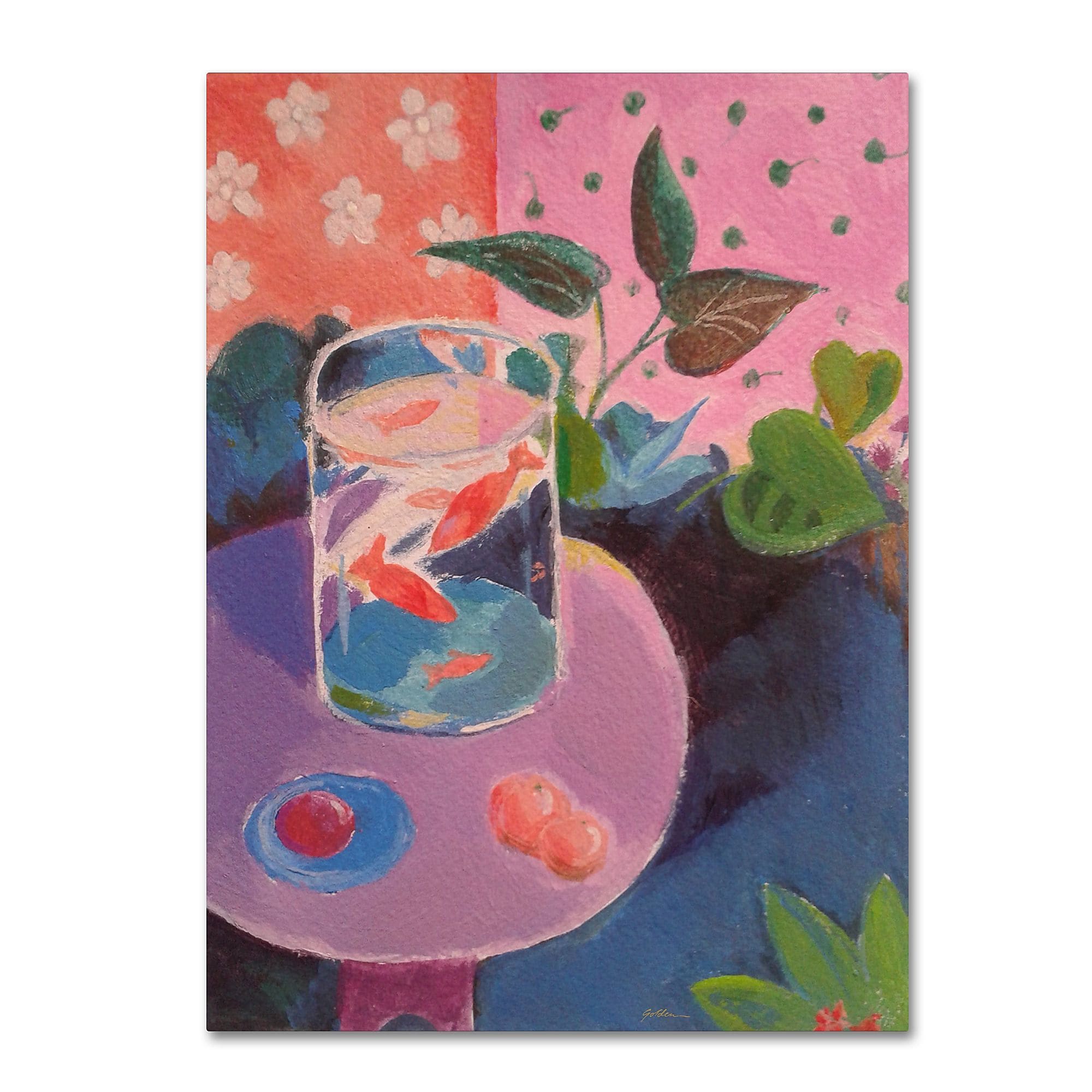 Trademark Fine Art ''Goldfish'' by Sheila Golden 18" x 24" Canvas Art (SG5732-C1824GG)