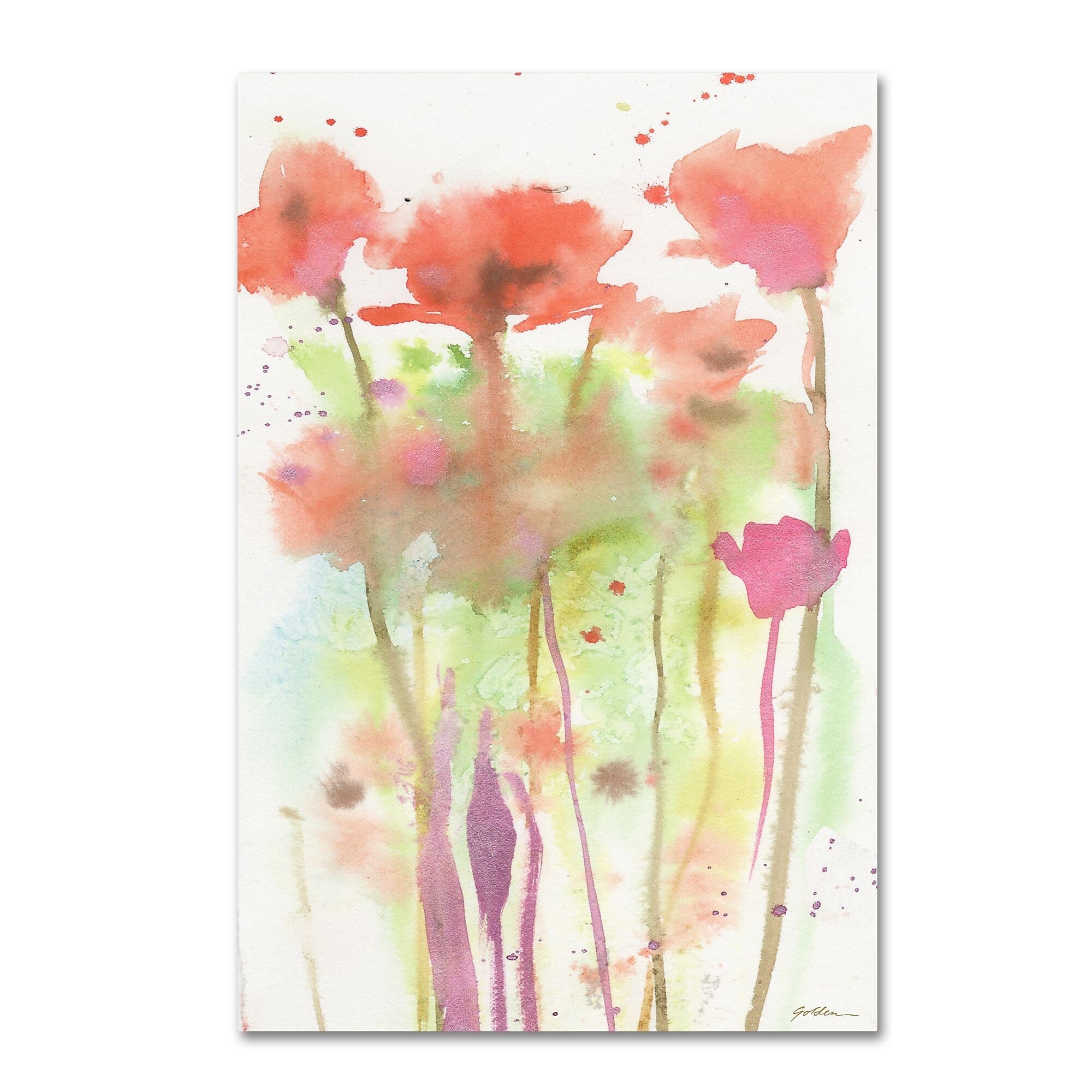 Trademark Fine Art ''Red Poppy Impressions'' by Sheila Golden 30" x 47" Canvas Art (SG5735-C3047GG)