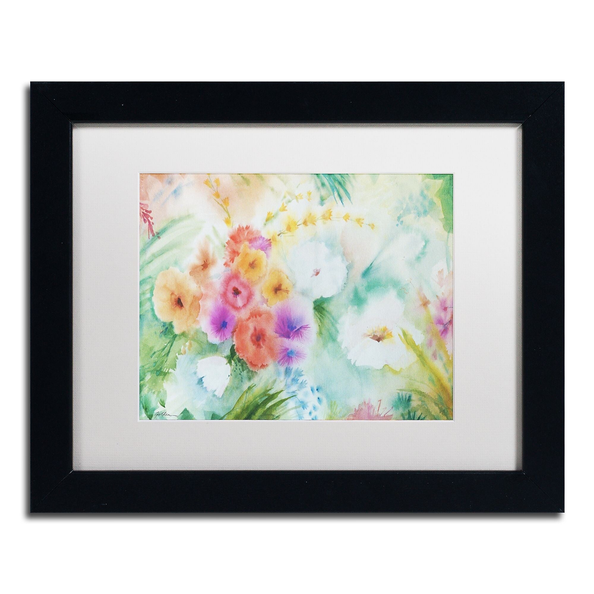 Trademark Fine Art ''Napa Garden'' by Sheila Golden 11" x 14" White Matted Black Frame (SG5736-B1114MF)