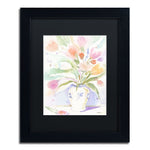 Trademark Fine Art ''The Vase of Tulips'' by Sheila Golden 11" x 14" Black Matted Black Frame (SG5739-B1114BMF)