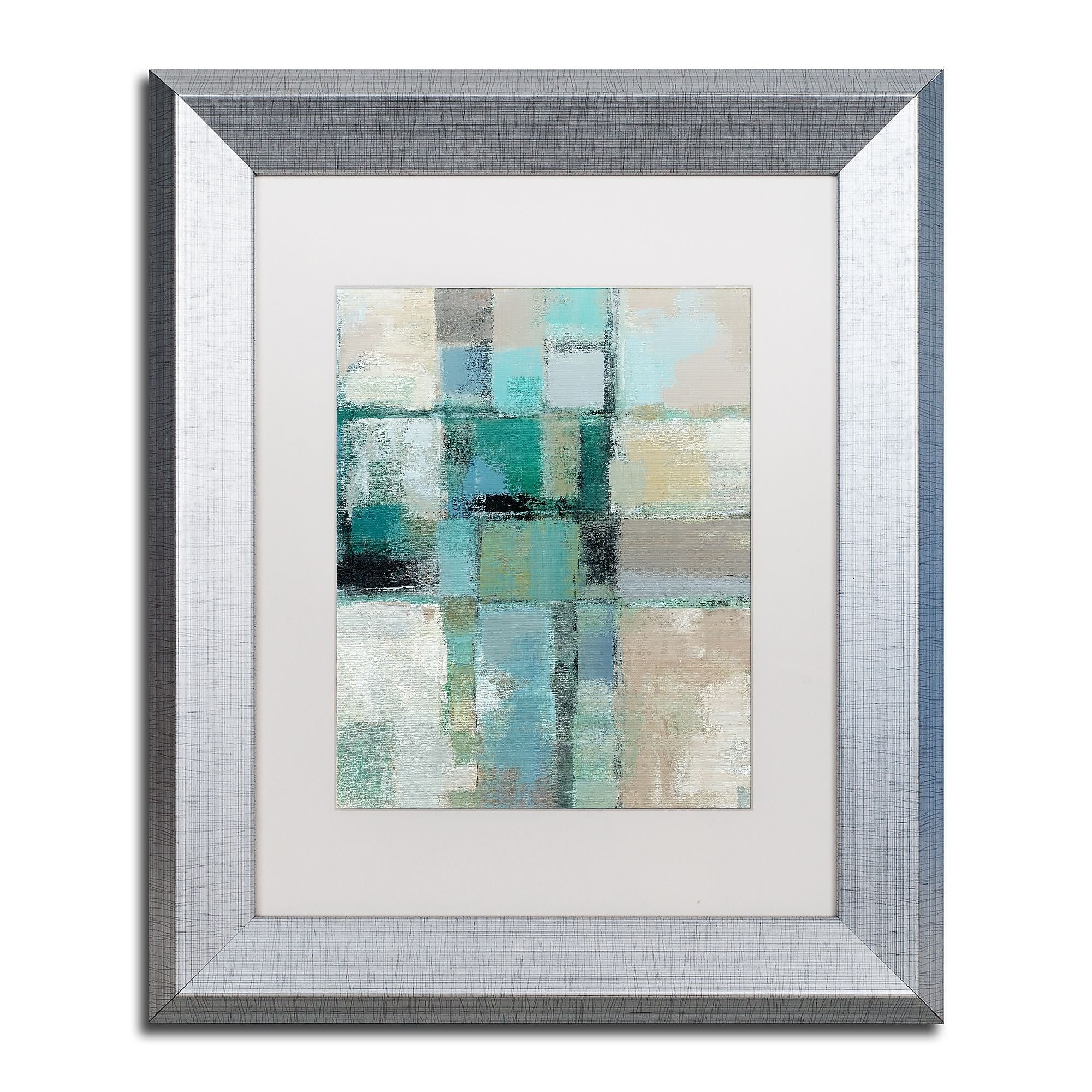 Trademark Fine Art ''Island Hues Crop II'' by Silvia Vassileva 11" x 14" White Matted Silver Frame (WAP0131-S1114MF)