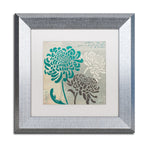 Trademark Fine Art ''Chrysanthemums I'' by Wellington Studio 11" x 11" White Matted Silver Frame (WAP0134-S1111MF)