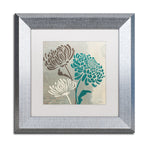 Trademark Fine Art ''Chrysanthemums II'' by Wellington Studio 11" x 11" White Matted Silver Frame (WAP0135-S1111MF)