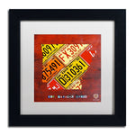Trademark Fine Art ''Arkansas Map'' by Design Turnpike 11" x 11" White Matted Black Frame (ALI1242-B1111MF)