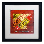 Trademark Fine Art ''Arkansas Map'' by Design Turnpike 16" x 16" White Matted Black Frame (ALI1242-B1616MF)