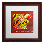Trademark Fine Art ''Arkansas Map'' by Design Turnpike 16" x 16" White Matted Wood Frame (ALI1242-W1616MF)