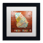 Trademark Fine Art ''Georgia Map'' by Design Turnpike 11" x 11" White Matted Black Frame (ALI1243-B1111MF)