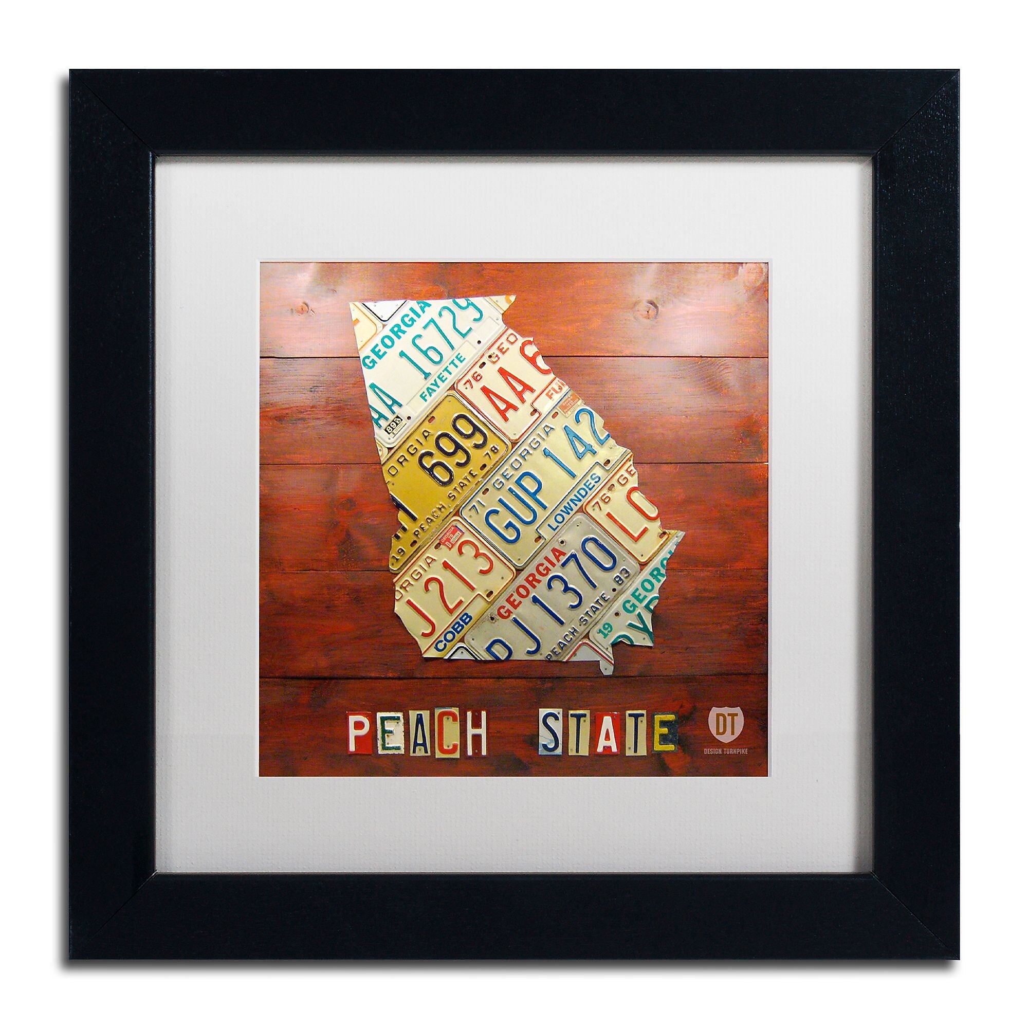 Trademark Fine Art ''Georgia Map'' by Design Turnpike 11" x 11" White Matted Black Frame (ALI1243-B1111MF)