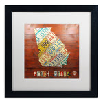 Trademark Fine Art ''Georgia Map'' by Design Turnpike 16" x 16" White Matted Black Frame (ALI1243-B1616MF)