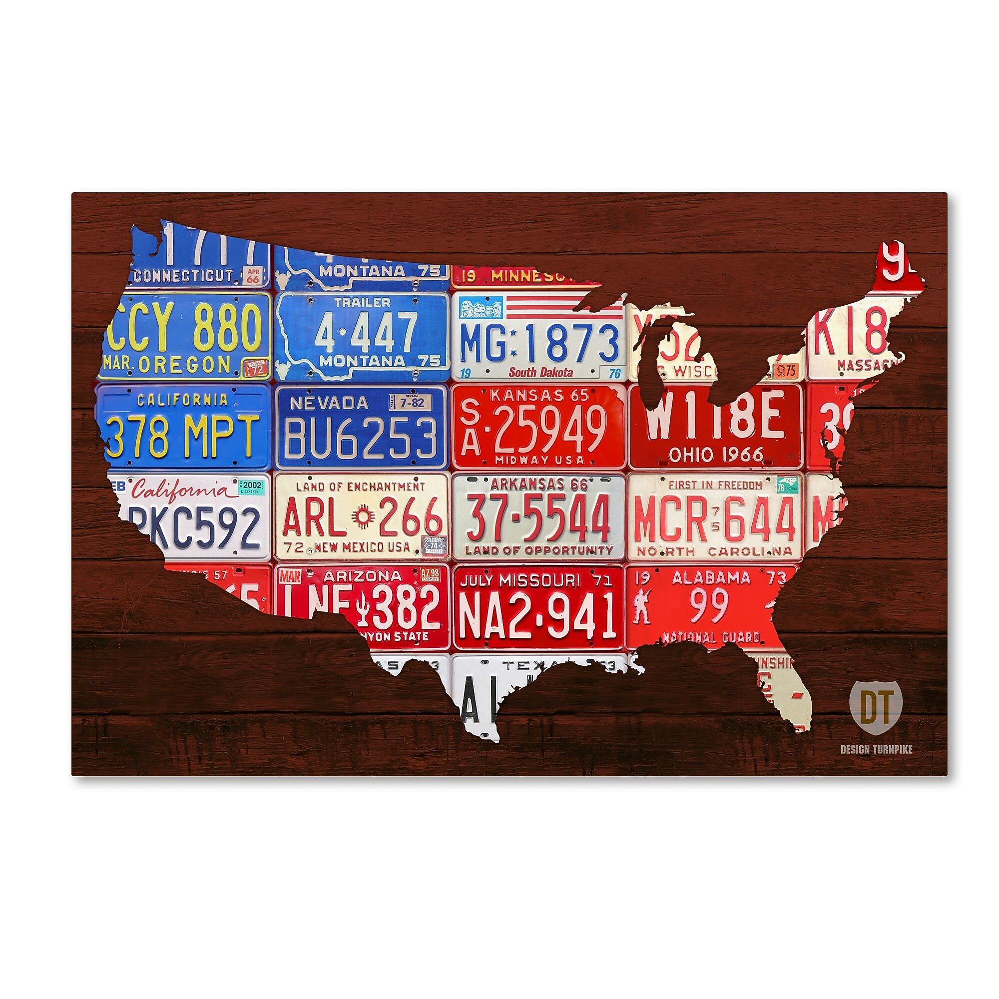 Trademark Fine Art ''USA Flag Map'' by Design Turnpike 16" x 24" Canvas Art (ALI1244-C1624GG)
