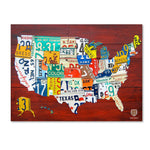 Trademark Fine Art ''License Plate Map USA'' by Design Turnpike 24" x 32" Canvas Art (ALI1245-C2432GG)