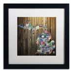 Trademark Fine Art ''Michigan Counties License Plate'' by Design Turnpike 16" x 16" White Matted Black Frame (ALI1246-B1616MF)