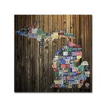Trademark Fine Art ''Michigan Counties License Plate'' by Design Turnpike 14" x 14" Canvas Art (ALI1246-C1414GG)