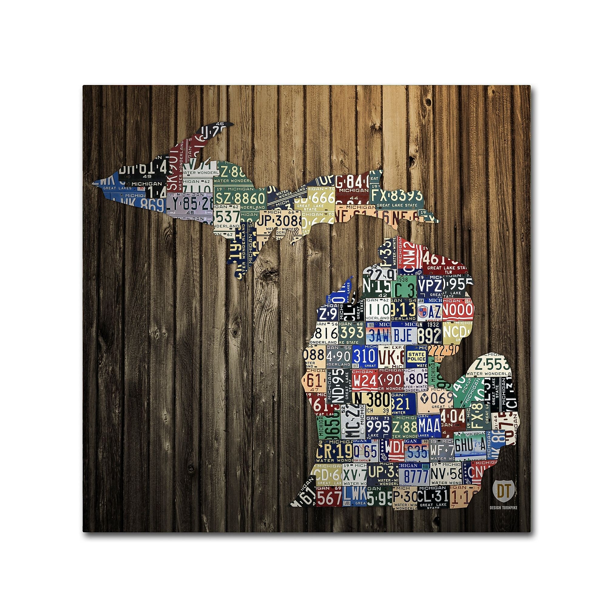Trademark Fine Art ''Michigan Counties License Plate'' by Design Turnpike 35" x 35" Canvas Art (ALI1246-C3535GG)