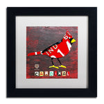 Trademark Fine Art ''Indiana Cardinal'' by Design Turnpike 11" x 11" White Matted Black Frame (ALI1250-B1111MF)