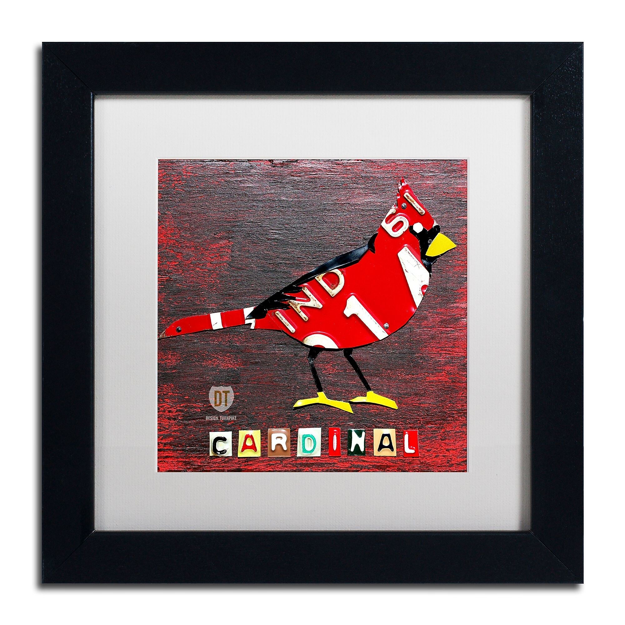 Trademark Fine Art ''Indiana Cardinal'' by Design Turnpike 11" x 11" White Matted Black Frame (ALI1250-B1111MF)
