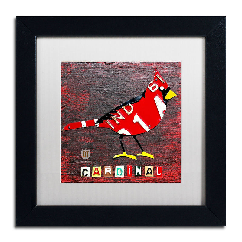 Trademark Fine Art ''Indiana Cardinal'' by Design Turnpike 11" x 11" White Matted Black Frame (ALI1250-B1111MF)