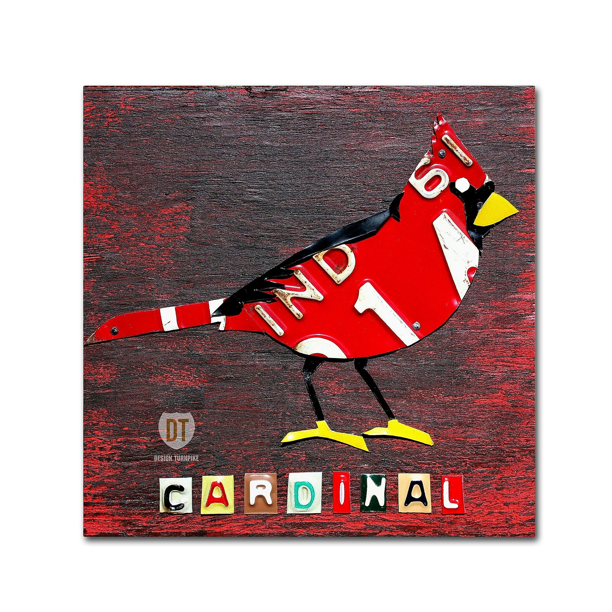 Trademark Fine Art ''Indiana Cardinal'' by Design Turnpike 14" x 14" Canvas Art (ALI1250-C1414GG)