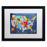 Trademark Fine Art ''USA Map'' by Design Turnpike 16" x 20" White Matted Black Frame (ALI1252-B1620MF)
