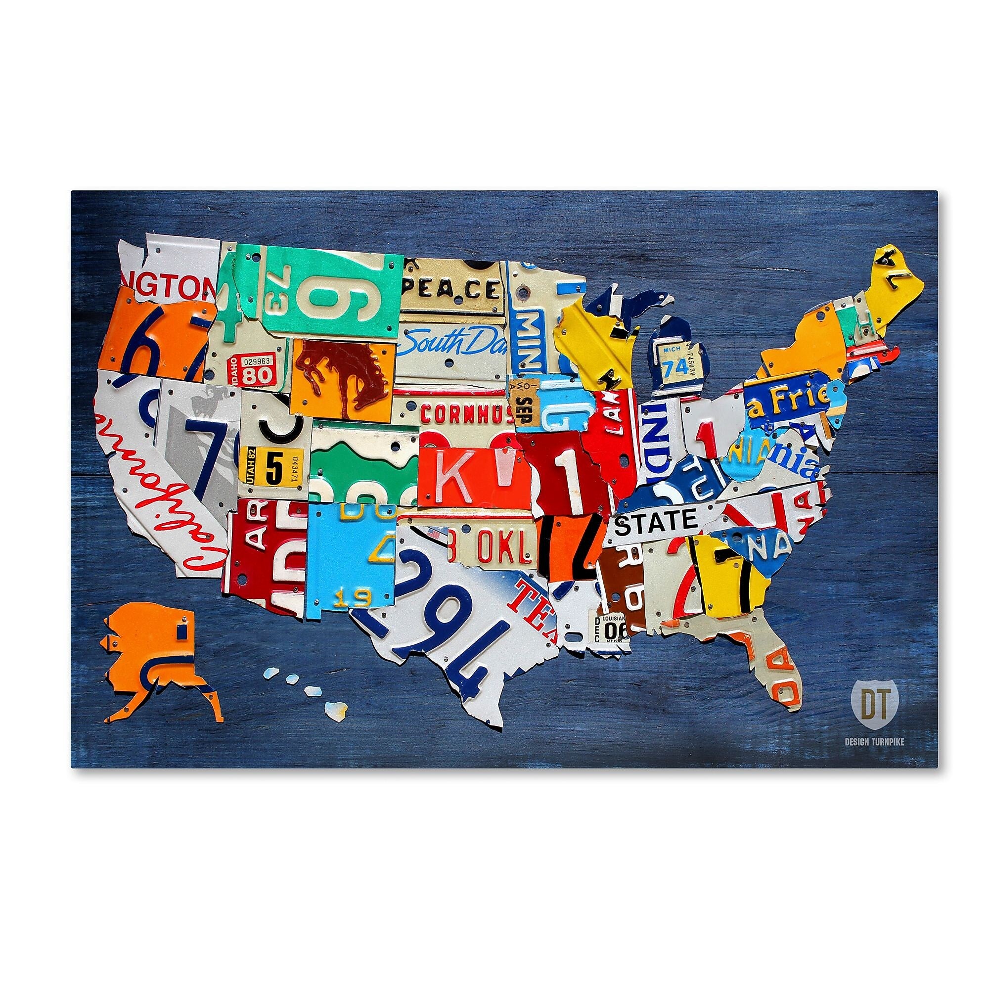 Trademark Fine Art ''USA Map'' by Design Turnpike 22" x 32" Canvas Art (ALI1252-C2232GG)
