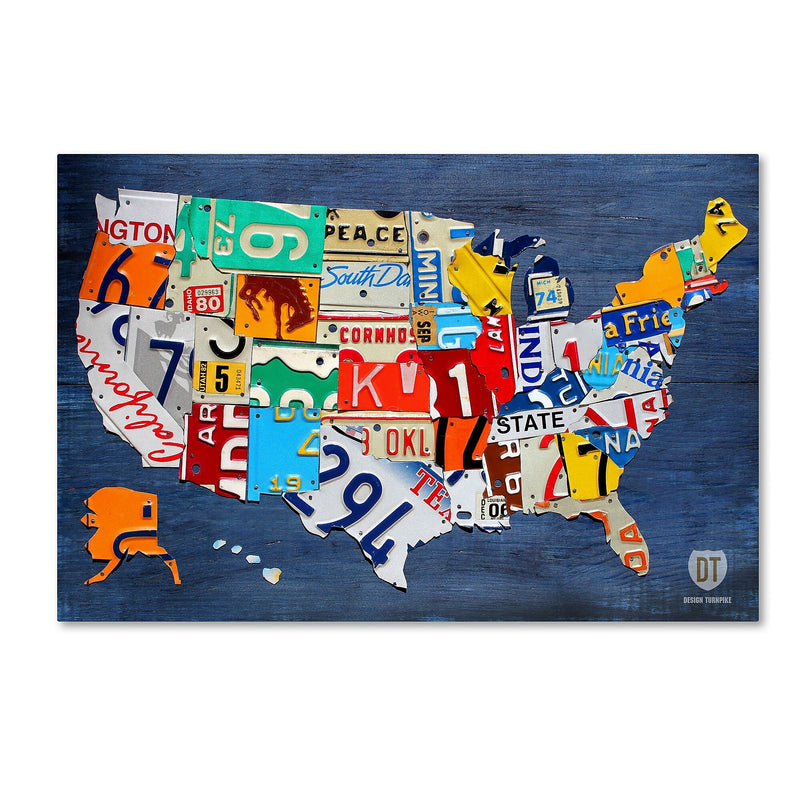 Trademark Fine Art ''USA Map'' by Design Turnpike 22" x 32" Canvas Art (ALI1252-C2232GG)