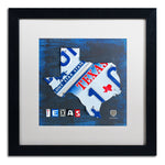 Trademark Fine Art ''Texas License Plate Map'' by Design Turnpike 16" x 16" White Matted Black Frame (ALI1255-B1616MF)