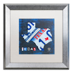 Trademark Fine Art ''Texas License Plate Map'' by Design Turnpike 16" x 16" White Matted Silver Frame (ALI1255-S1616MF)