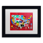 Trademark Fine Art ''License Plate Map Miniature'' by Design Turnpike 11" x 14" White Matted Black Frame (ALI1257-B1114MF)