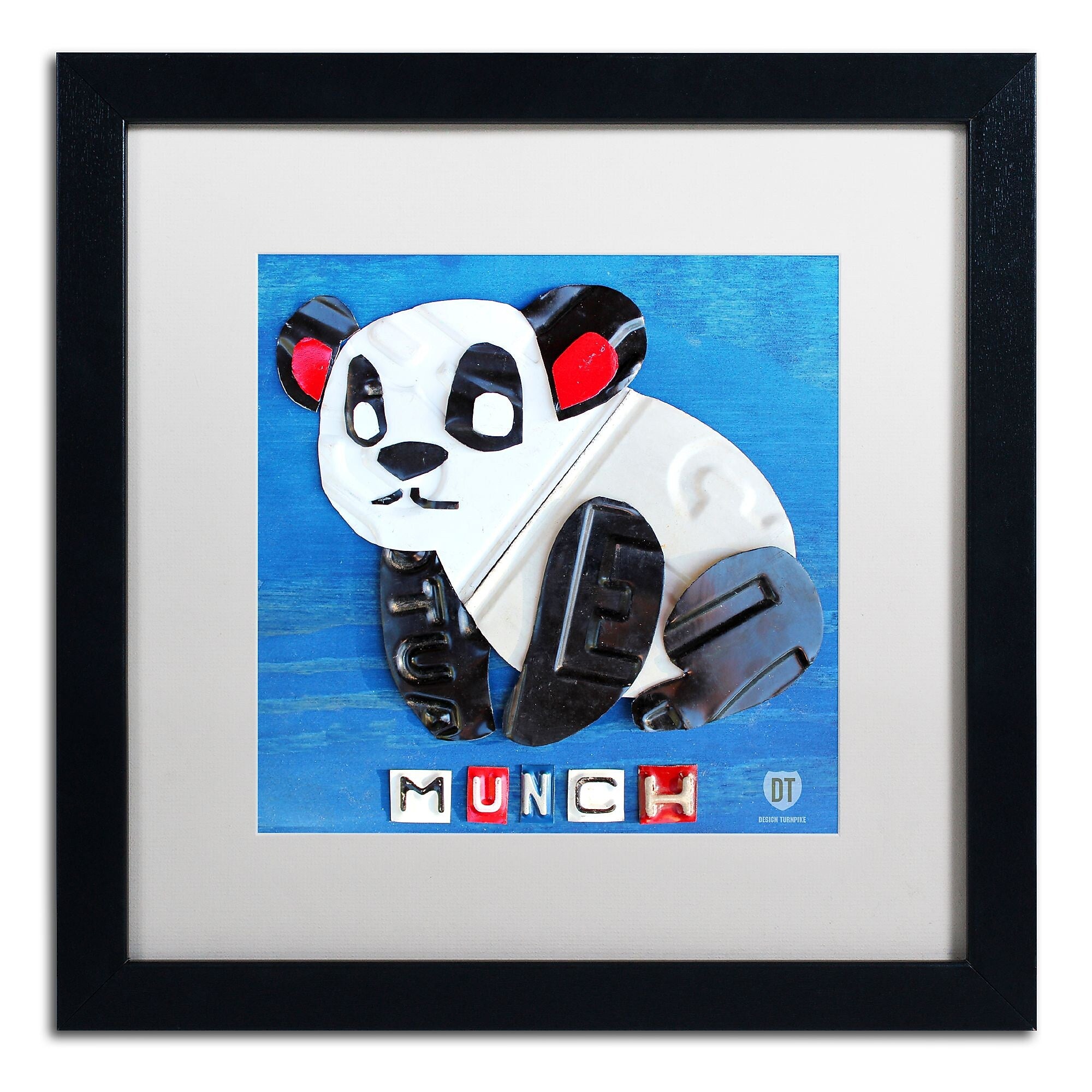 Trademark Fine Art ''Munch the Panda'' by Design Turnpike 16" x 16" White Matted Black Frame (ALI1262-B1616MF)