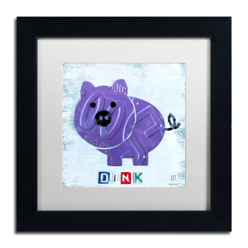 Trademark Fine Art ''Oink the Pig'' by Design Turnpike 11" x 11" White Matted Black Frame (ALI1263-B1111MF)