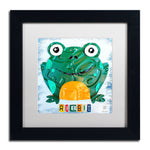 Trademark Fine Art ''Ribbit the Frog'' by Design Turnpike 11" x 11" White Matted Black Frame (ALI1265-B1111MF)