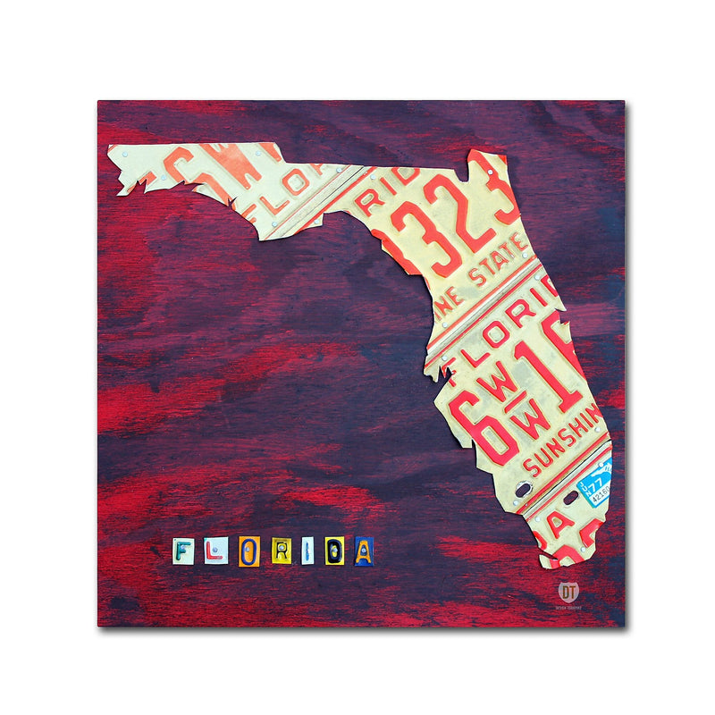 Trademark Fine Art ''Florida License Plate'' by Design Turnpike 35" x 35" Canvas Art (ALI1267-C3535GG)