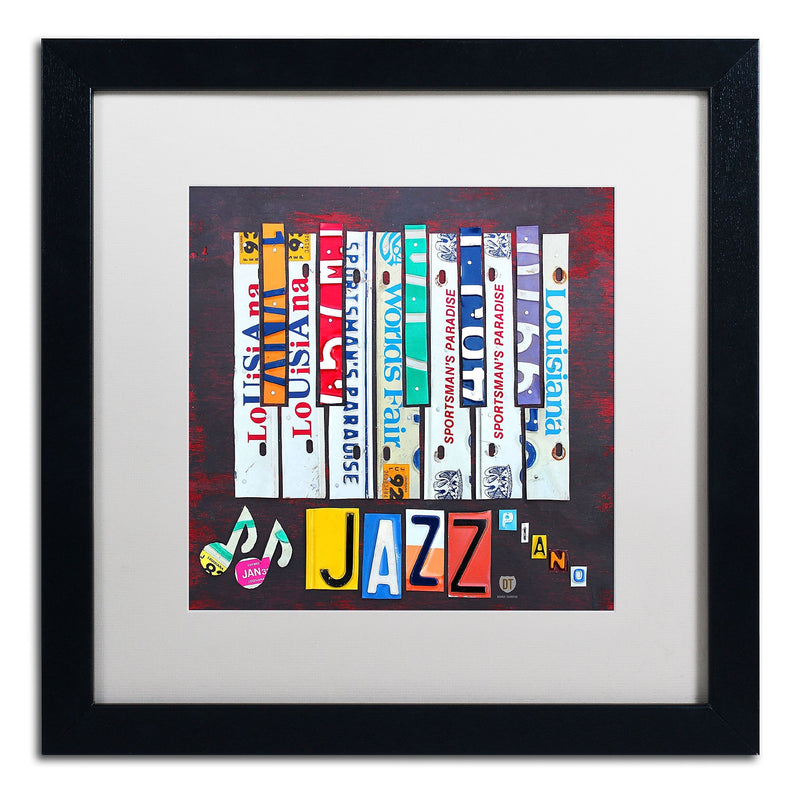 Trademark Fine Art ''Jazz Piano'' by Design Turnpike 16" x 16" White Matted Black Frame (ALI1268-B1616MF)